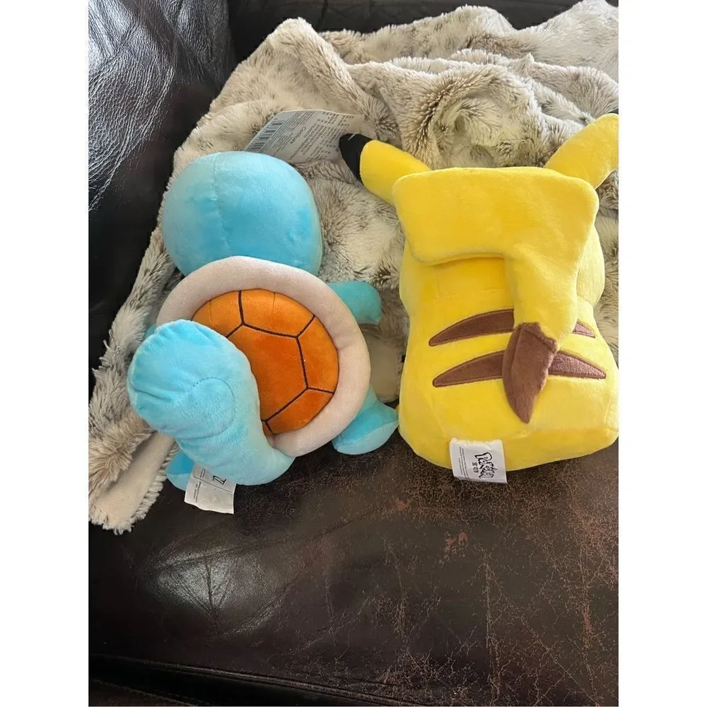 Pokeman Plush Set Pikachu & Squrtle 8”